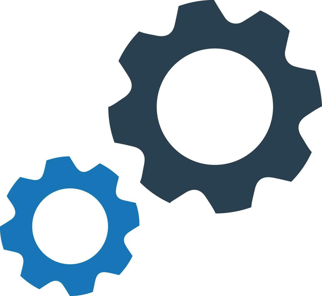 Gear setting symbol icon vector image. Illustration of the industrial wheel mechine mechanism design image