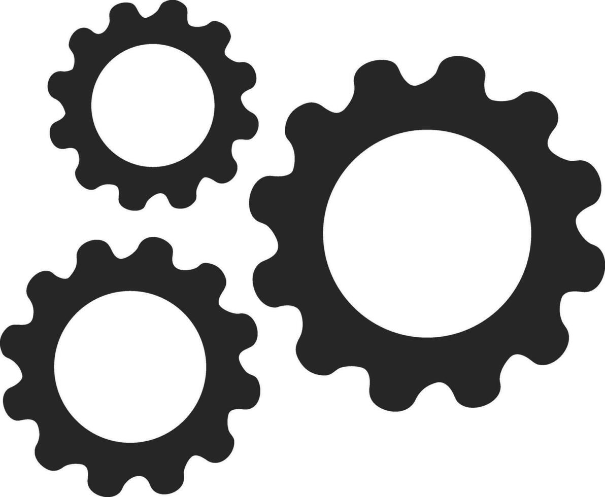 Gear setting symbol icon vector image. Illustration of the industrial wheel mechine mechanism design image