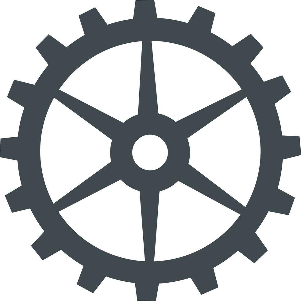 Gear setting symbol icon vector image. Illustration of the industrial wheel mechine mechanism design image