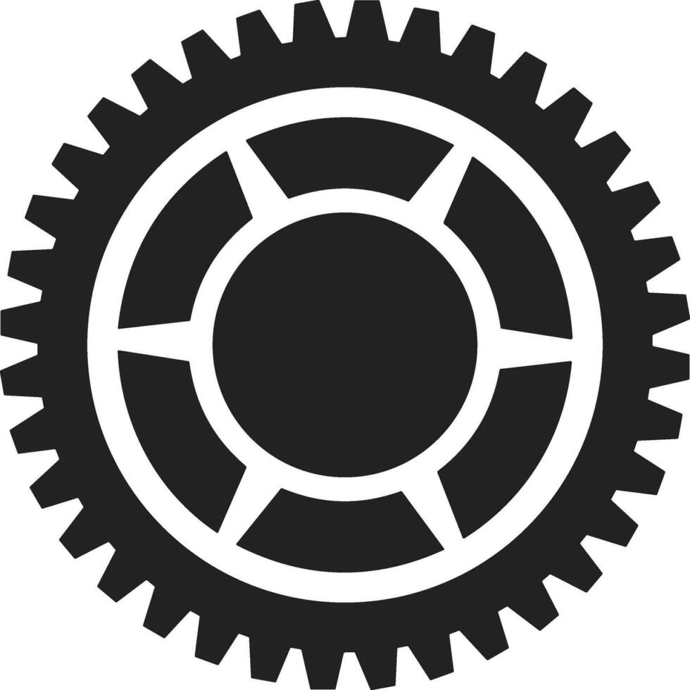Gear setting symbol icon vector image. Illustration of the industrial wheel mechine mechanism design image