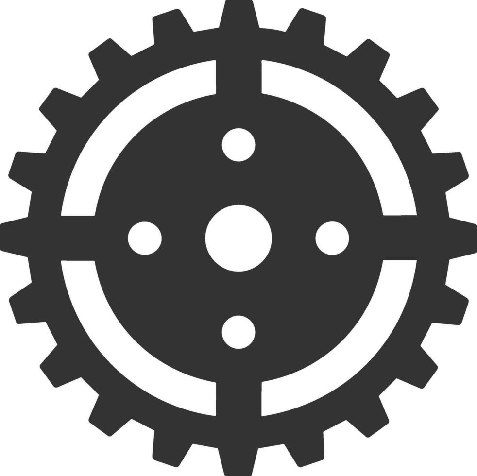 Gear setting symbol icon vector image. Illustration of the industrial wheel mechine mechanism design image