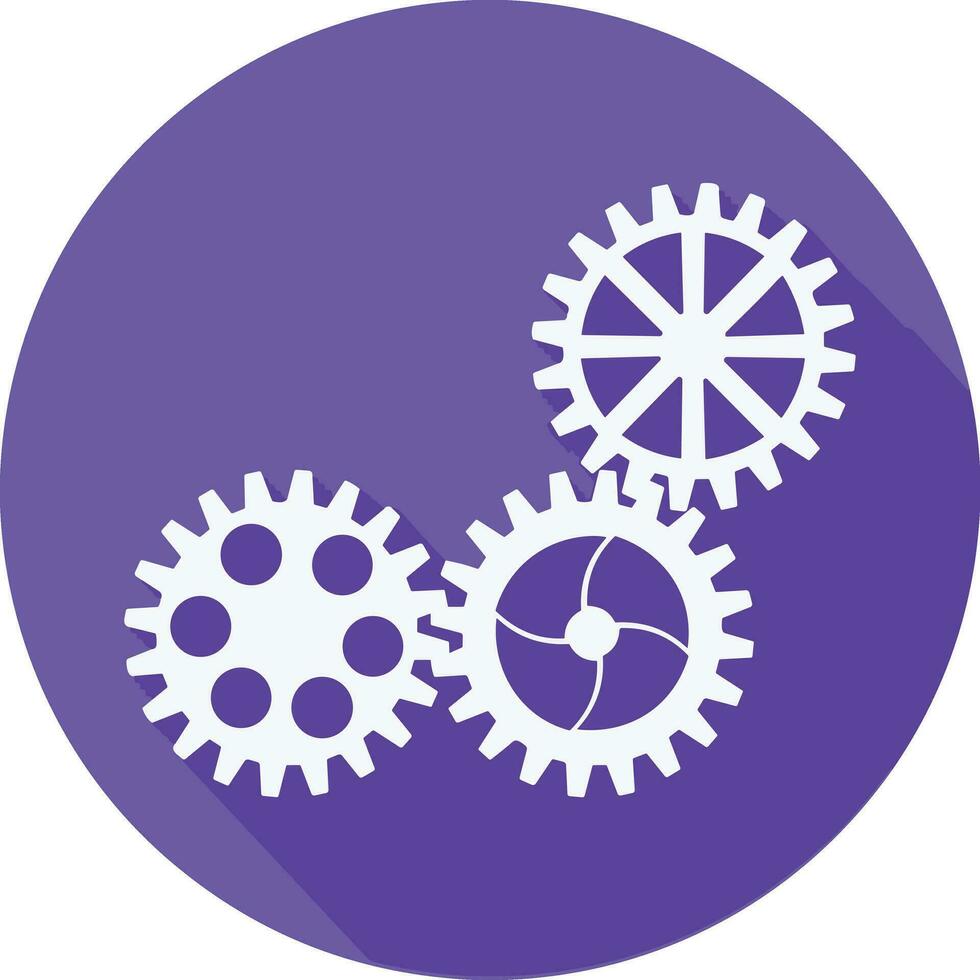 Gear setting symbol icon vector image. Illustration of the industrial wheel mechine mechanism design image