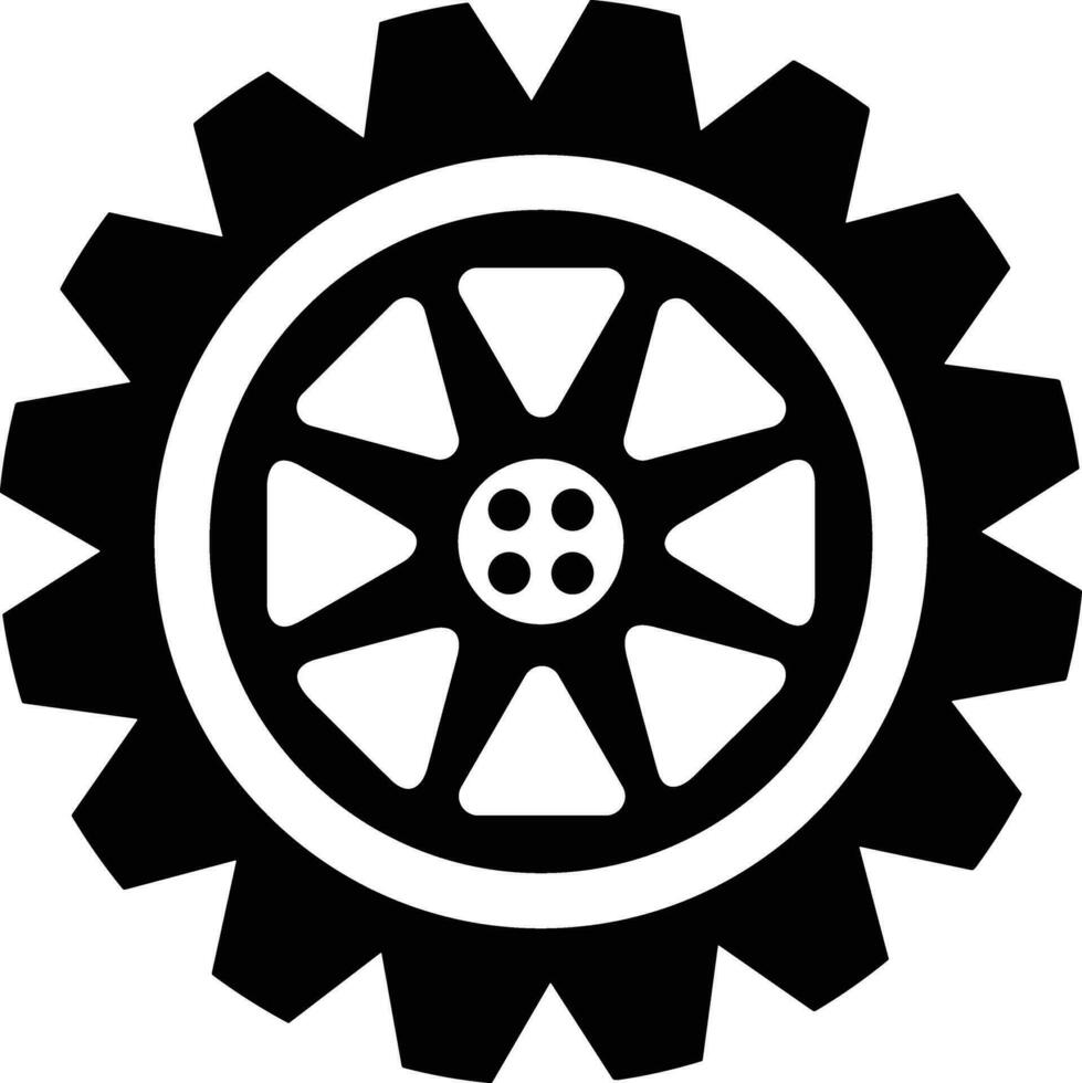 Gear setting symbol icon vector image. Illustration of the industrial wheel mechine mechanism design image