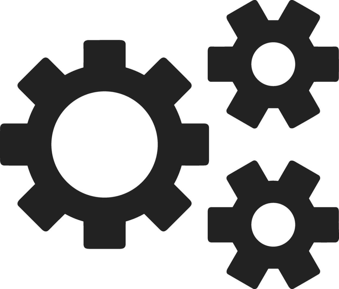 Gear setting symbol icon vector image. Illustration of the industrial wheel mechine mechanism design image