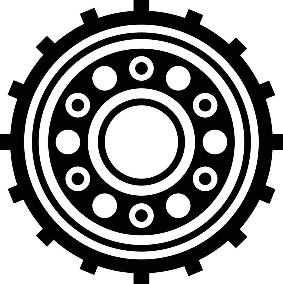 Gear setting symbol icon vector image. Illustration of the industrial wheel mechine mechanism design image