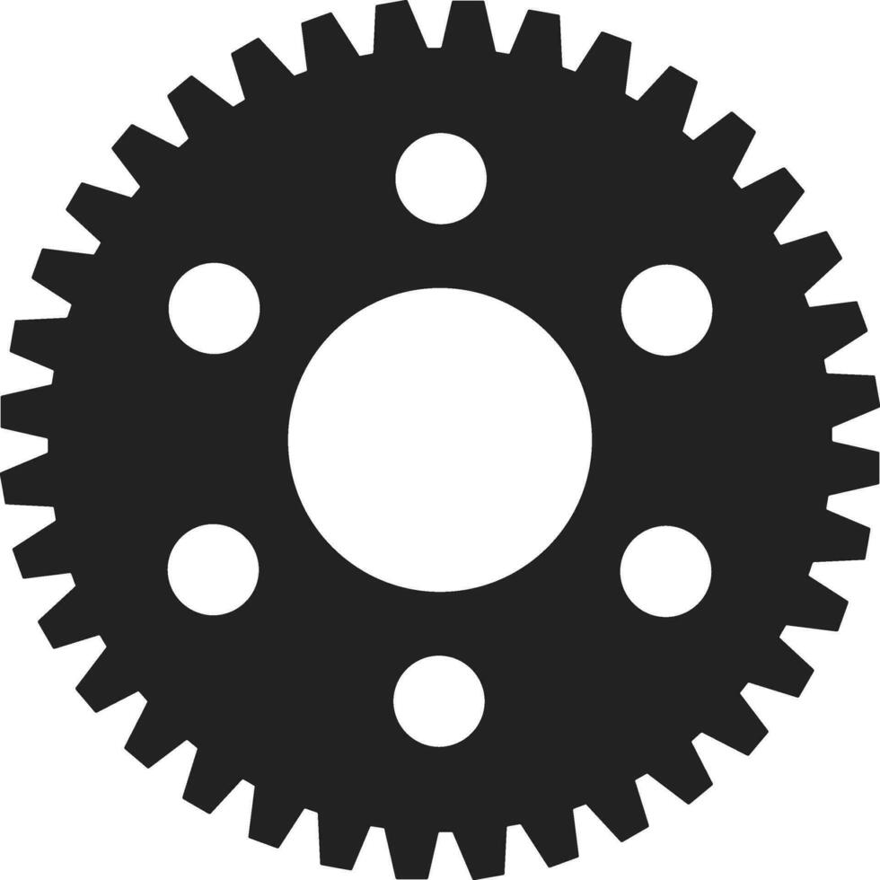 Gear setting symbol icon vector image. Illustration of the industrial wheel mechine mechanism design image