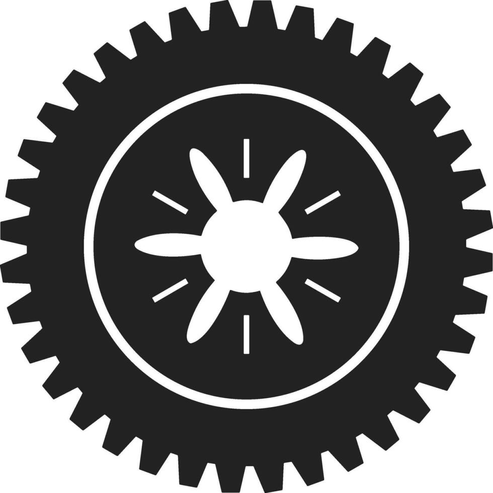 Gear setting symbol icon vector image. Illustration of the industrial wheel mechine mechanism design image