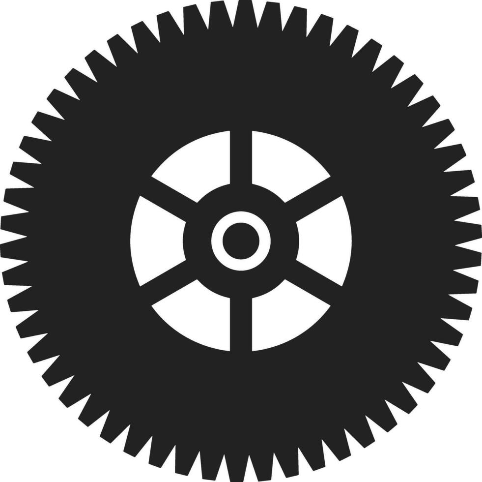 Gear setting symbol icon vector image. Illustration of the industrial wheel mechine mechanism design image
