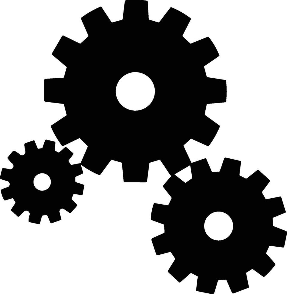 Gear setting symbol icon vector image. Illustration of the industrial wheel mechine mechanism design image