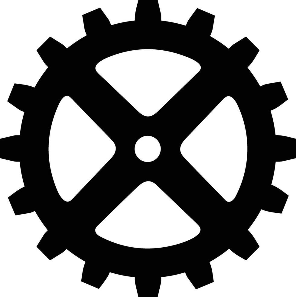 Gear setting symbol icon vector image. Illustration of the industrial wheel mechine mechanism design image