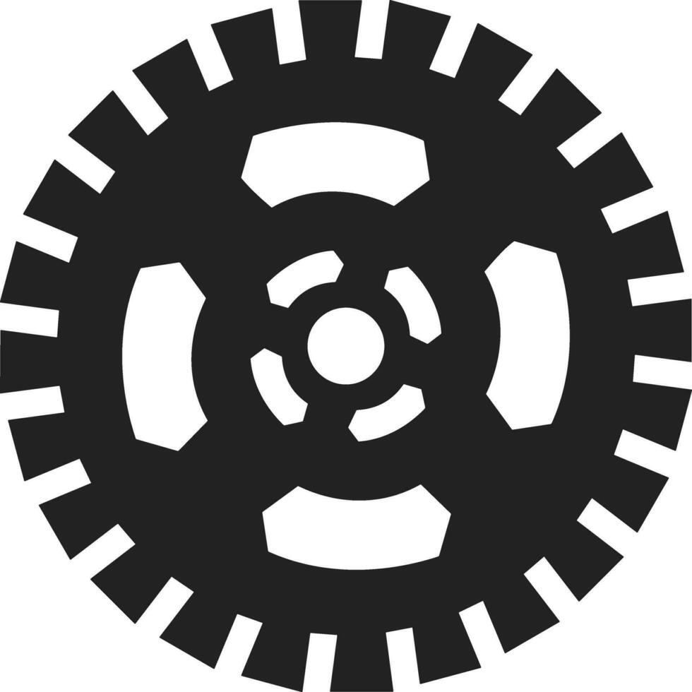 Gear setting symbol icon vector image. Illustration of the industrial wheel mechine mechanism design image