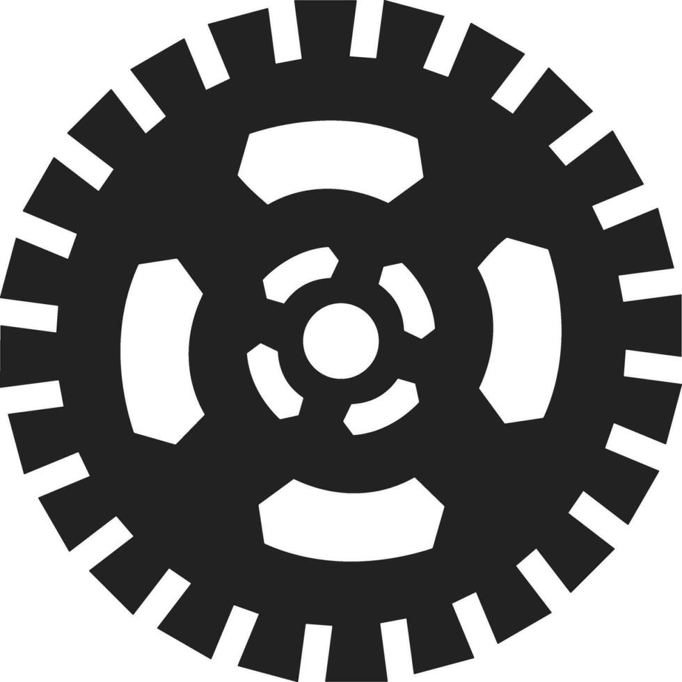 Gear setting symbol icon vector image. Illustration of the industrial wheel mechine mechanism design image