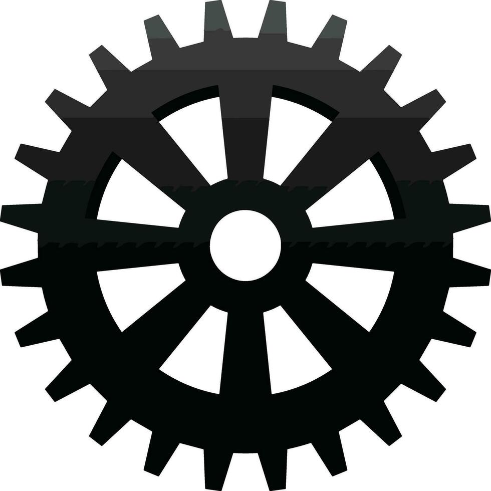 Gear setting symbol icon vector image. Illustration of the industrial wheel mechine mechanism design image