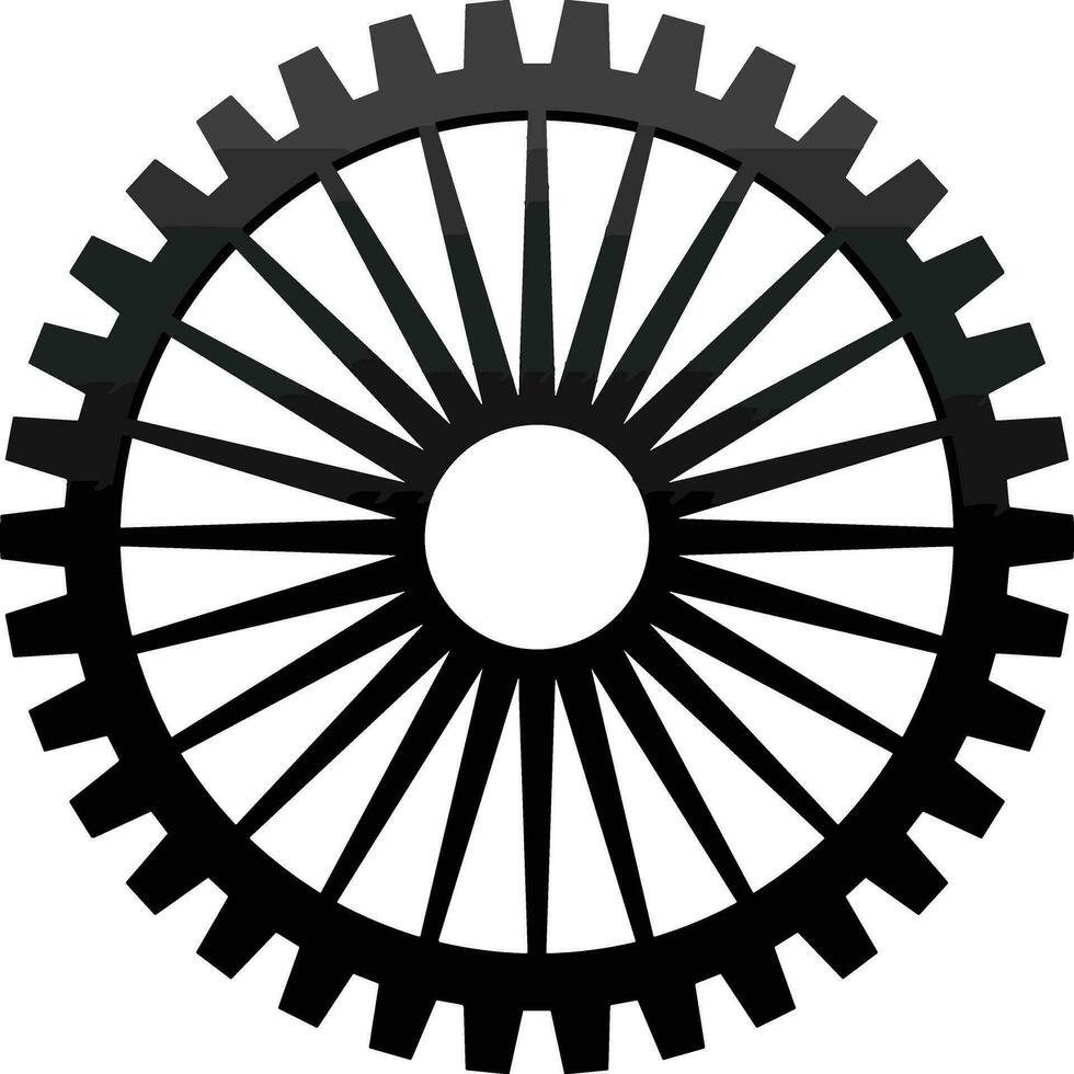 Gear setting symbol icon vector image. Illustration of the industrial wheel mechine mechanism design image