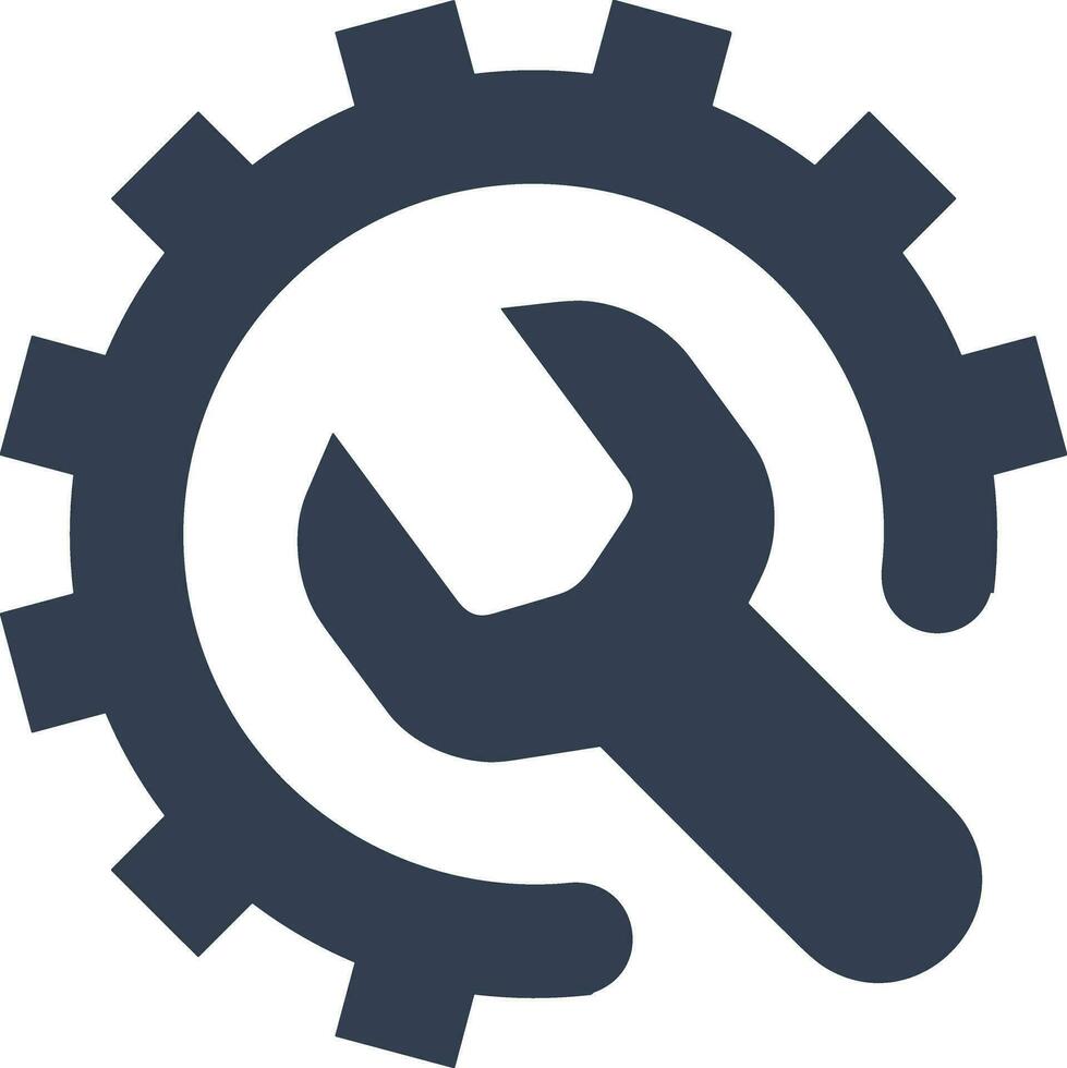 Gear setting symbol icon vector image. Illustration of the industrial wheel mechine mechanism design image