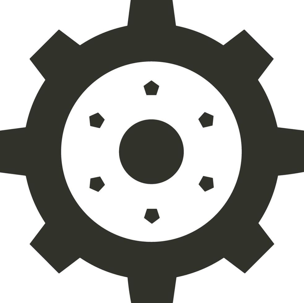 Gear setting symbol icon vector image. Illustration of the industrial wheel mechine mechanism design image