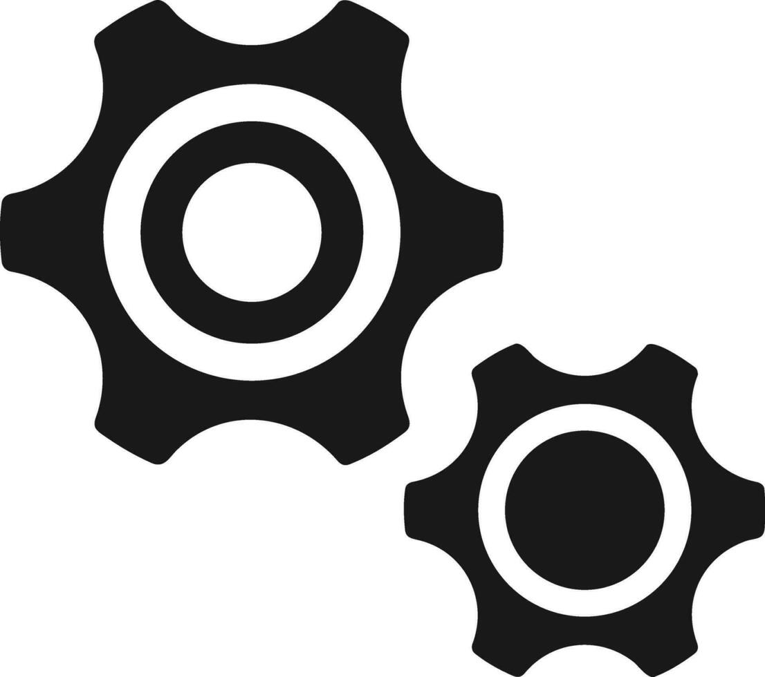 Gear setting symbol icon vector image. Illustration of the industrial wheel mechine mechanism design image