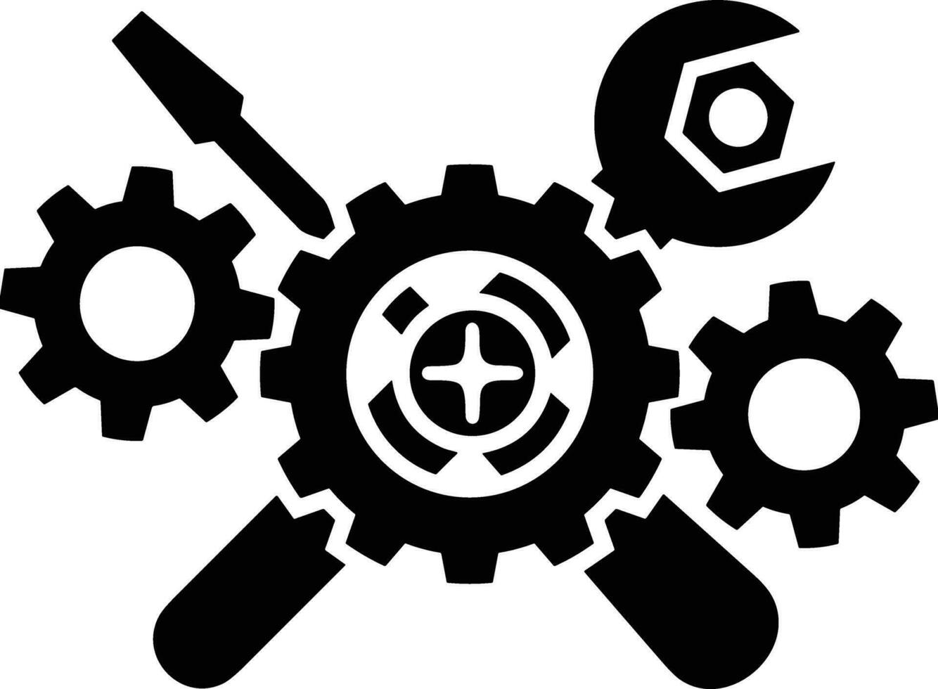 Gear setting symbol icon vector image. Illustration of the industrial wheel mechine mechanism design image