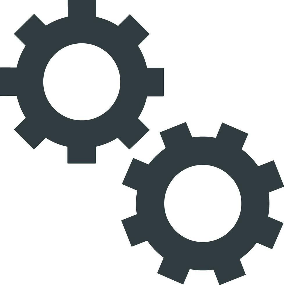 Gear setting symbol icon vector image. Illustration of the industrial wheel mechine mechanism design image