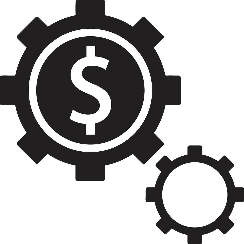 Gear setting symbol icon vector image. Illustration of the industrial wheel mechine mechanism design image