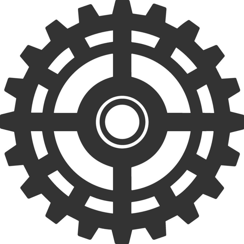 Gear setting symbol icon vector image. Illustration of the industrial wheel mechine mechanism design image