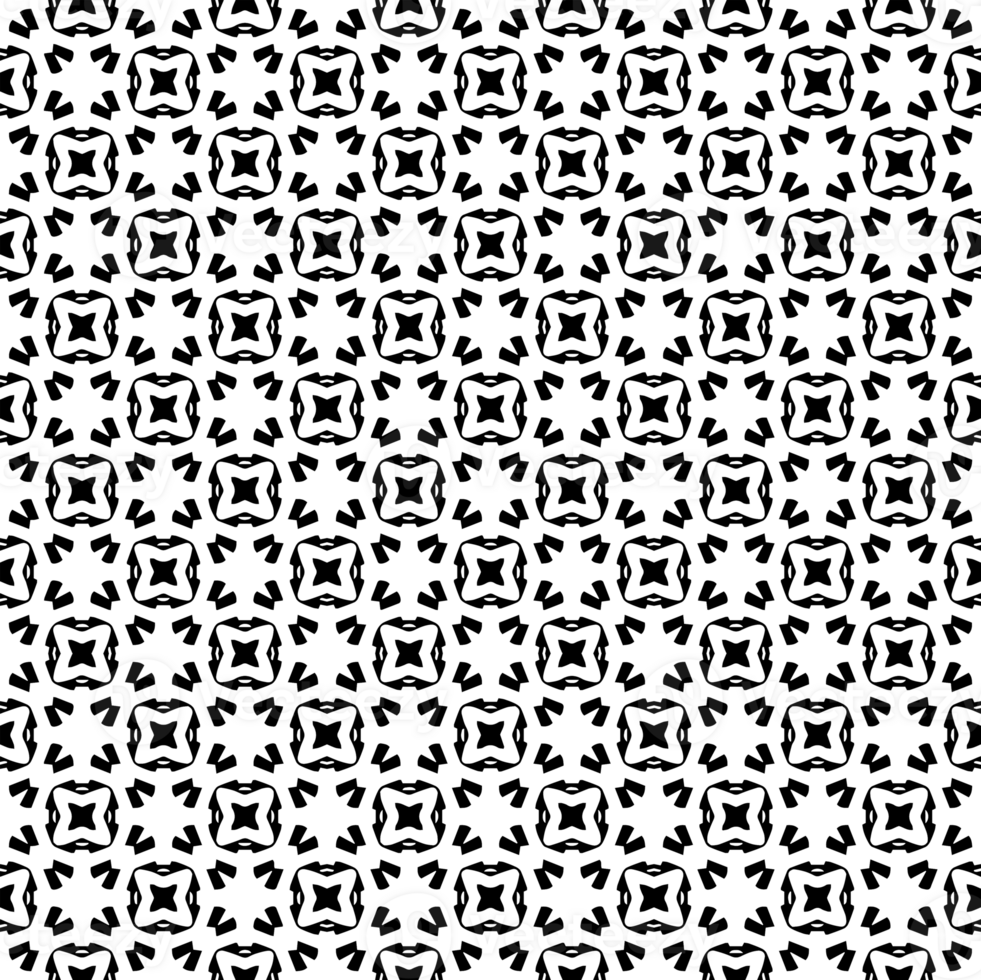 Black seamless abstract pattern. Overlay for background and backdrop. Ornamental design. PNG graphic illustration with transparent background.