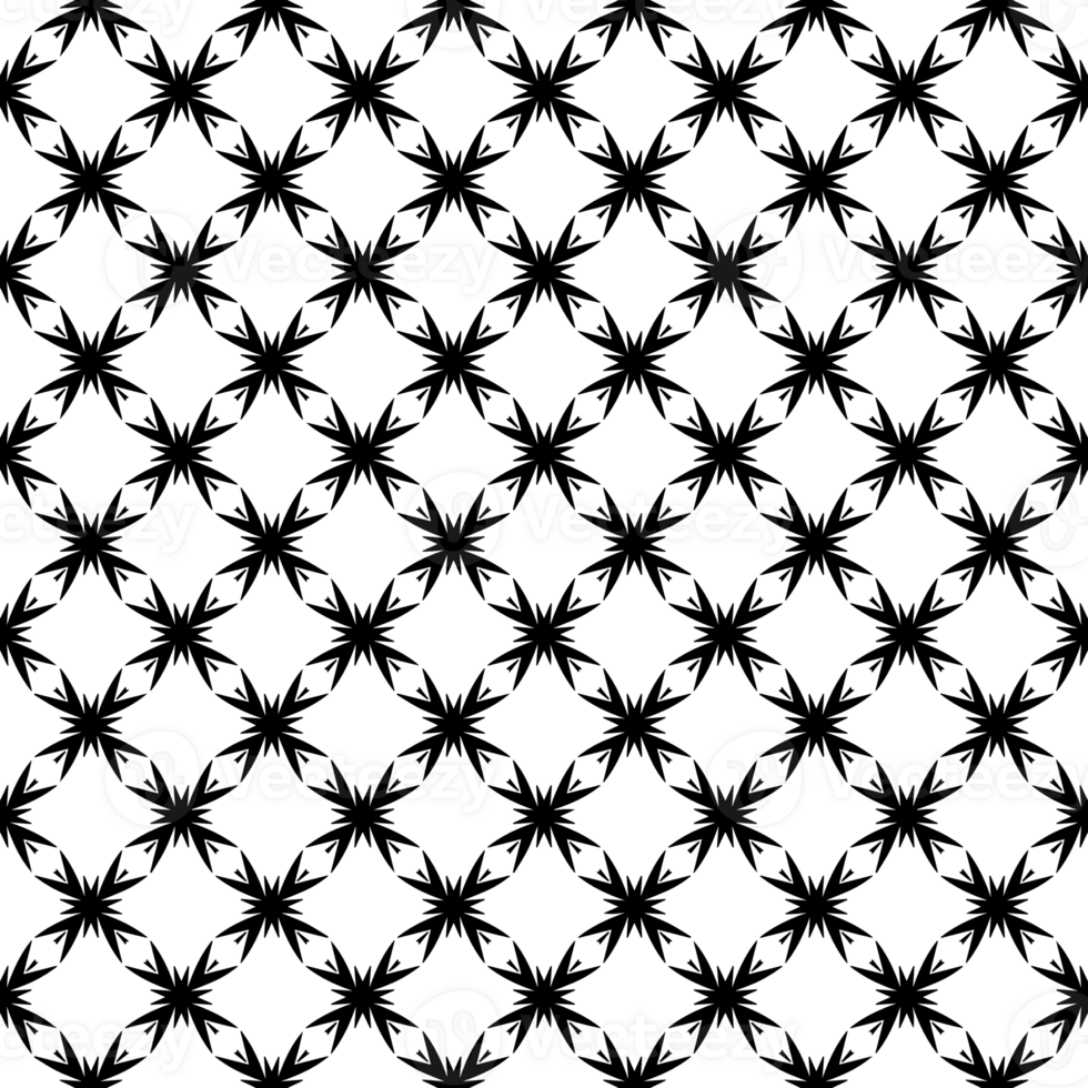 Black seamless abstract pattern. Overlay for background and backdrop. Ornamental design. PNG graphic illustration with transparent background.