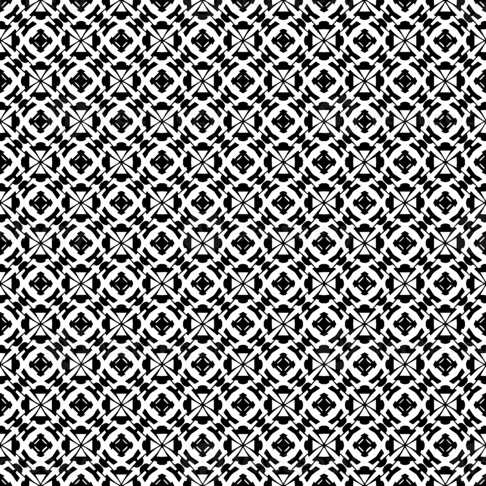 Black seamless abstract pattern. Overlay for background and backdrop. Ornamental design. PNG graphic illustration with transparent background.