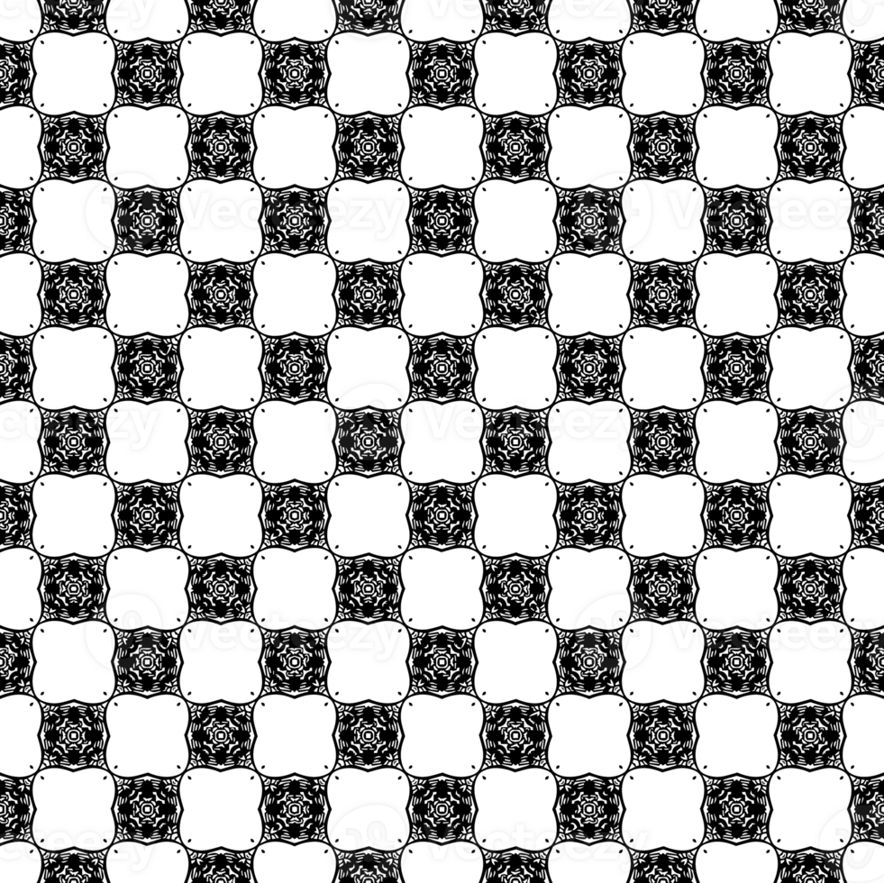 Black seamless abstract pattern. Overlay for background and backdrop. Ornamental design. PNG graphic illustration with transparent background.