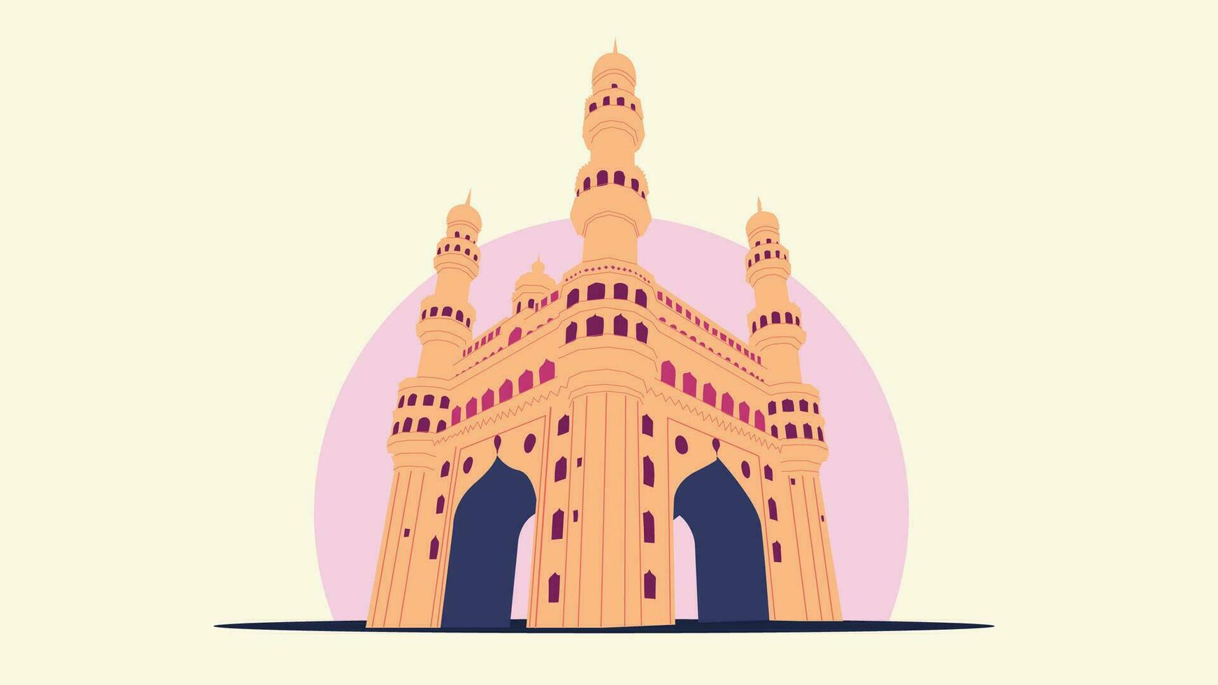 Hyderabad Charminar illustration vector