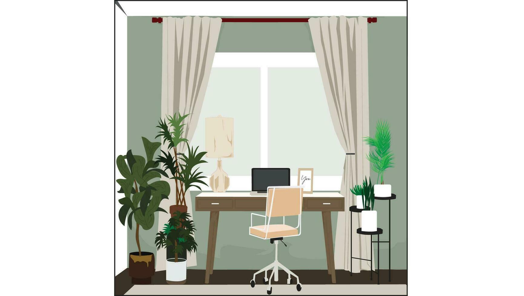 Home office Space Illustration vector