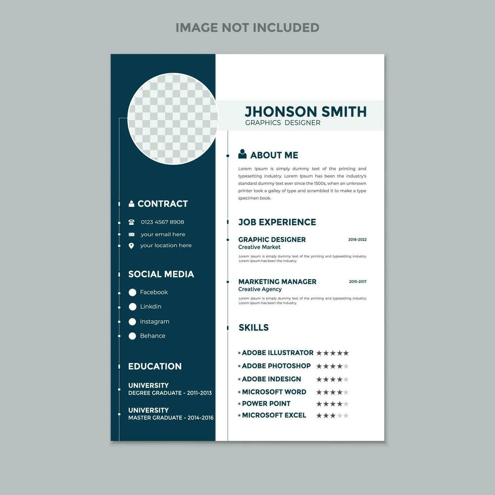 Modern resume template design vector