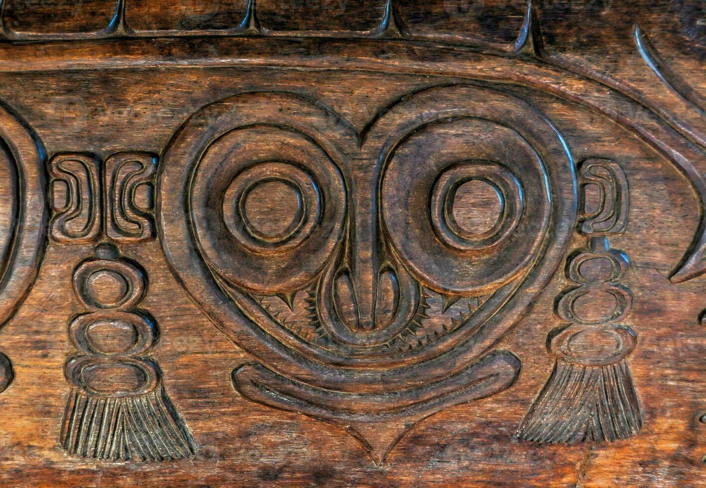 Ornate wood carving photo