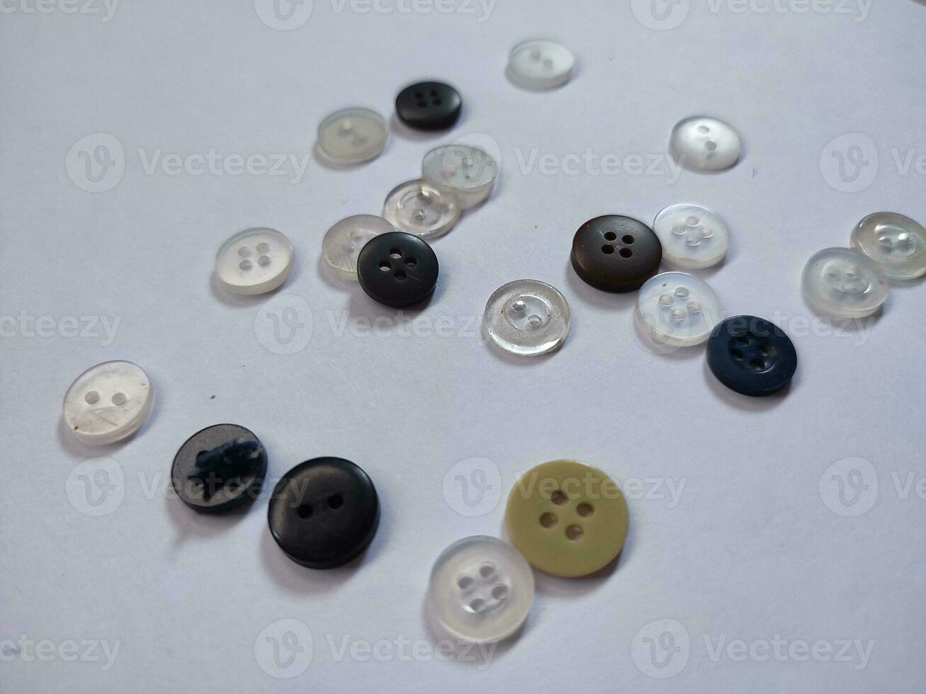 shirt buttons isolated on a white background photo