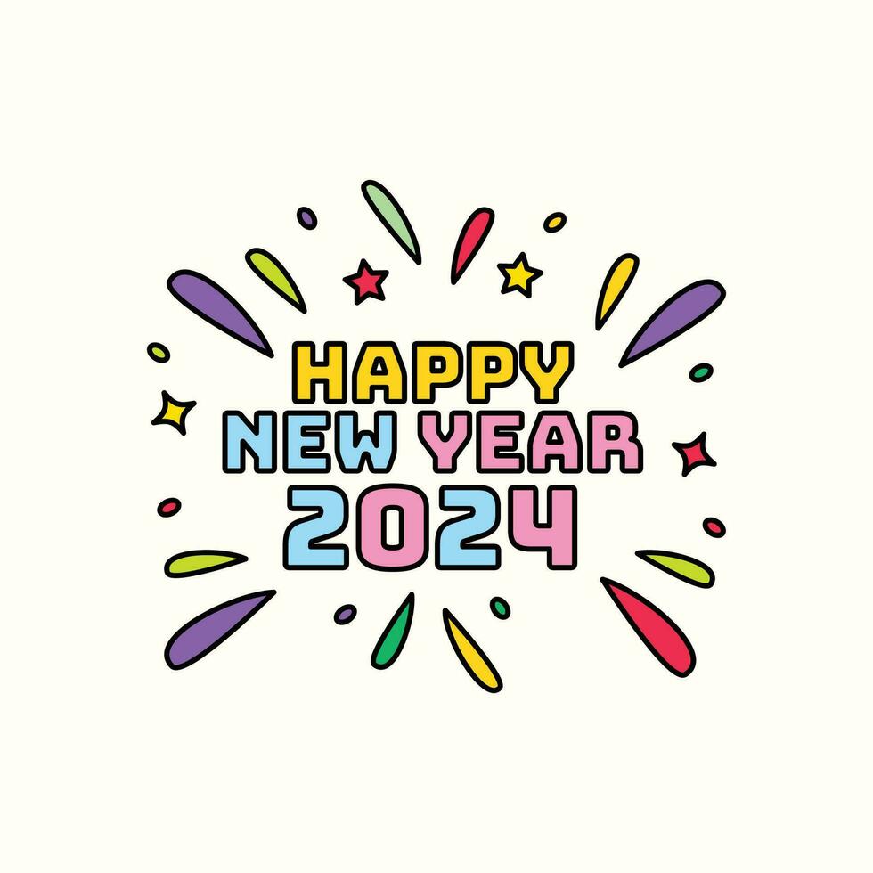 Happy New Year 2024, New year 2024 Confetti vector