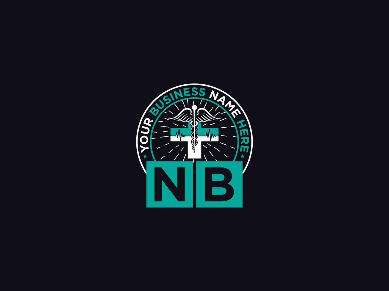 Medical Nb Logo Icon, Initial NB Doctors Logo Letter Template vector