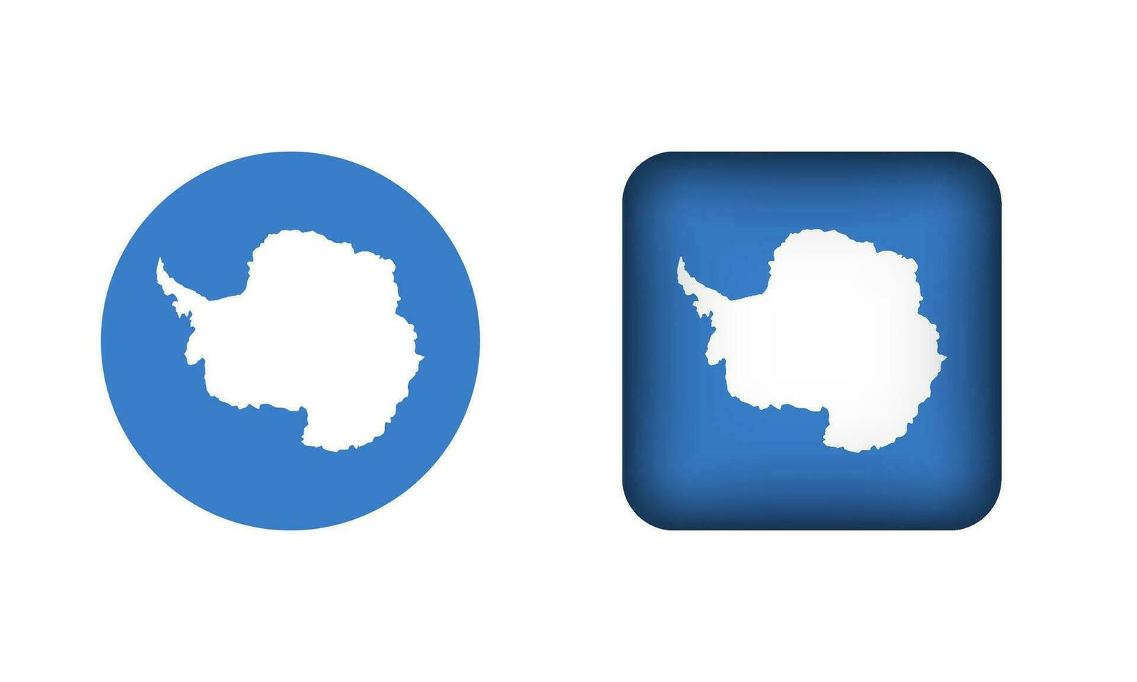 Flat Square and Circle Antarctica Flag Icons vector