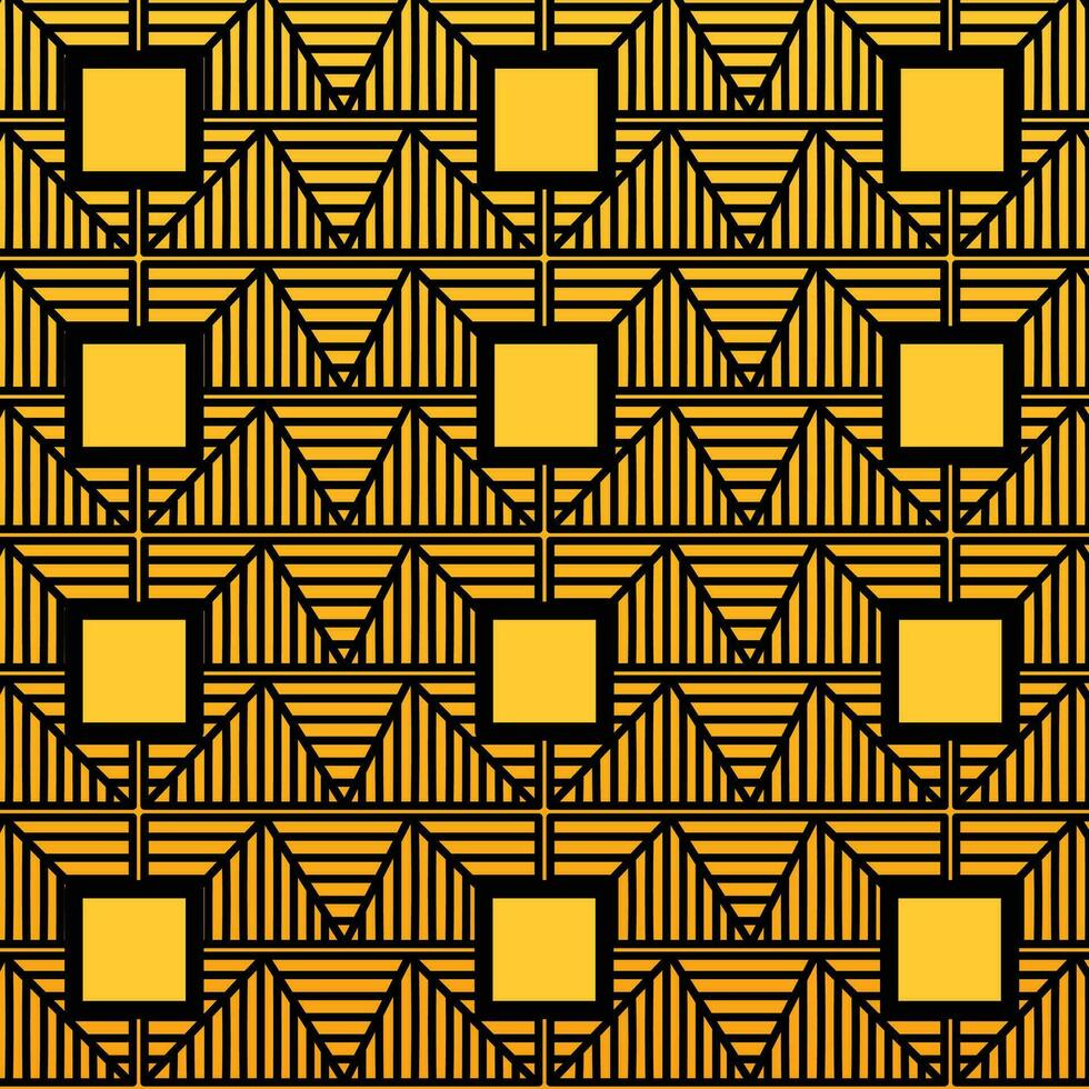 Squares and lines yellow gradient vector background pattern isolated on square ratio template. Simple flat poster or banner cover backdrop design.