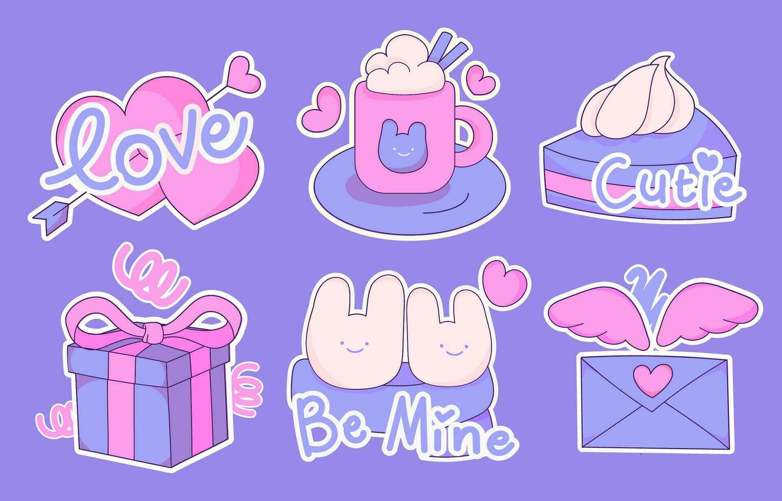 Love Cutie Hand Drawn collection vector