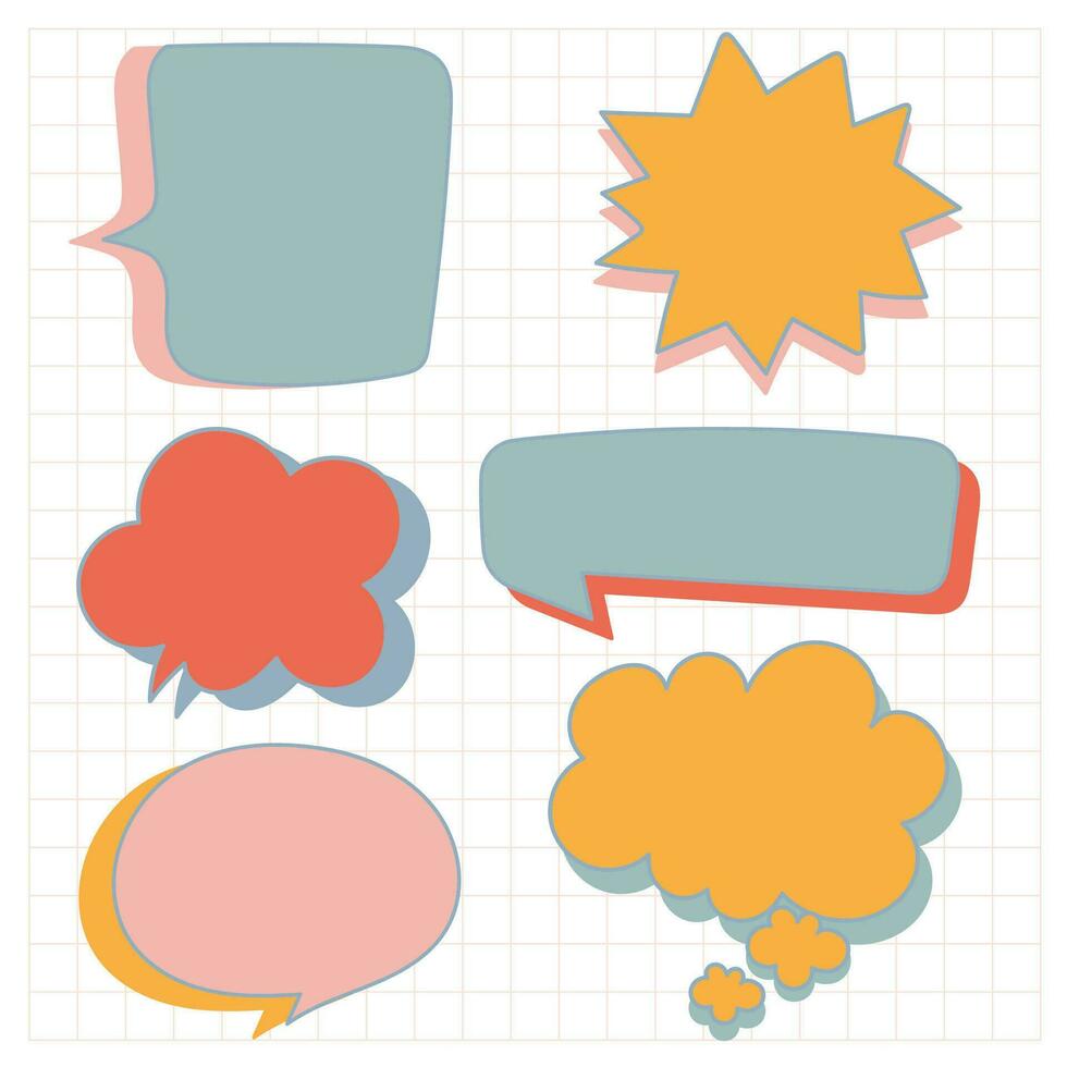 Bubble Talk Element Retro Style vector