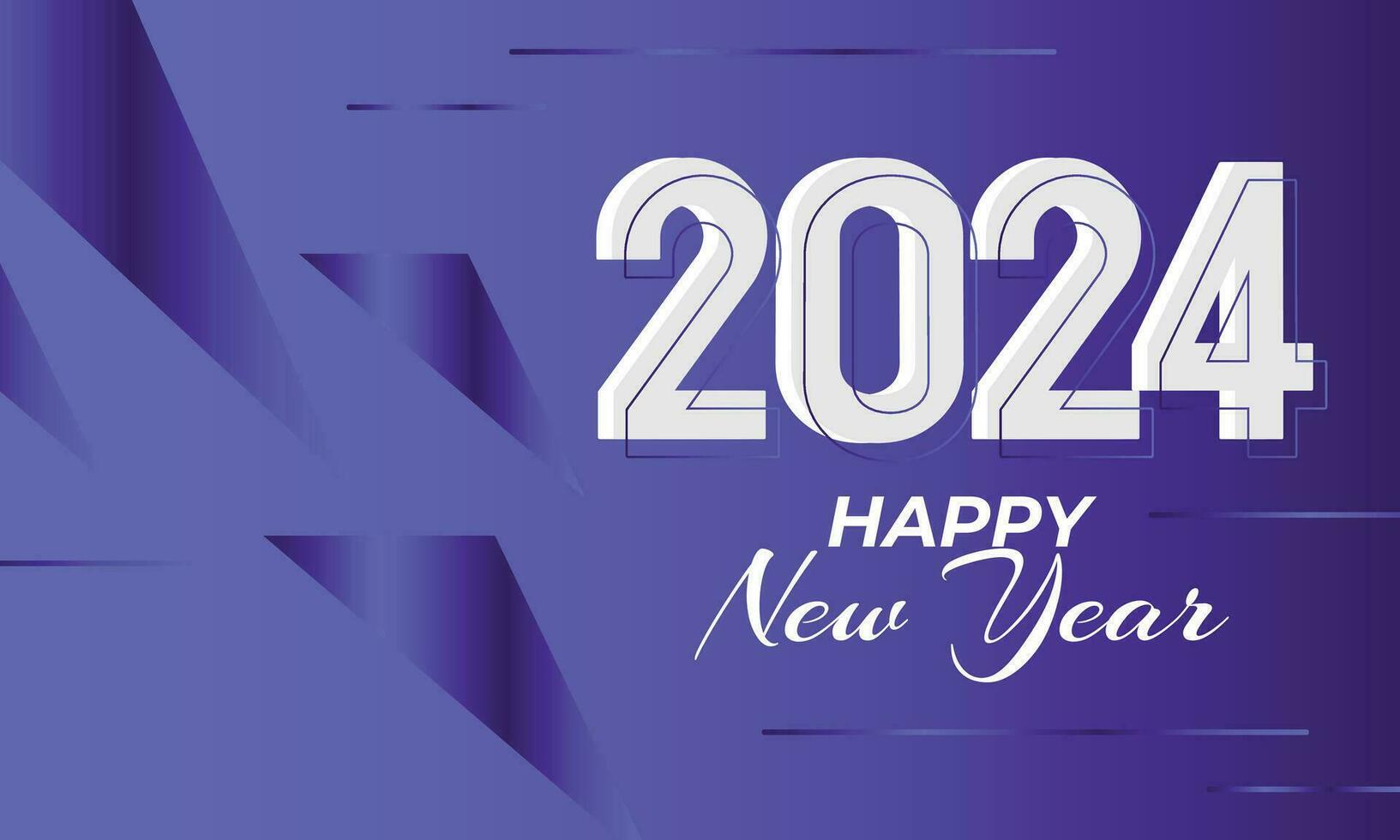 2024 Happy New Year Web Banner vector