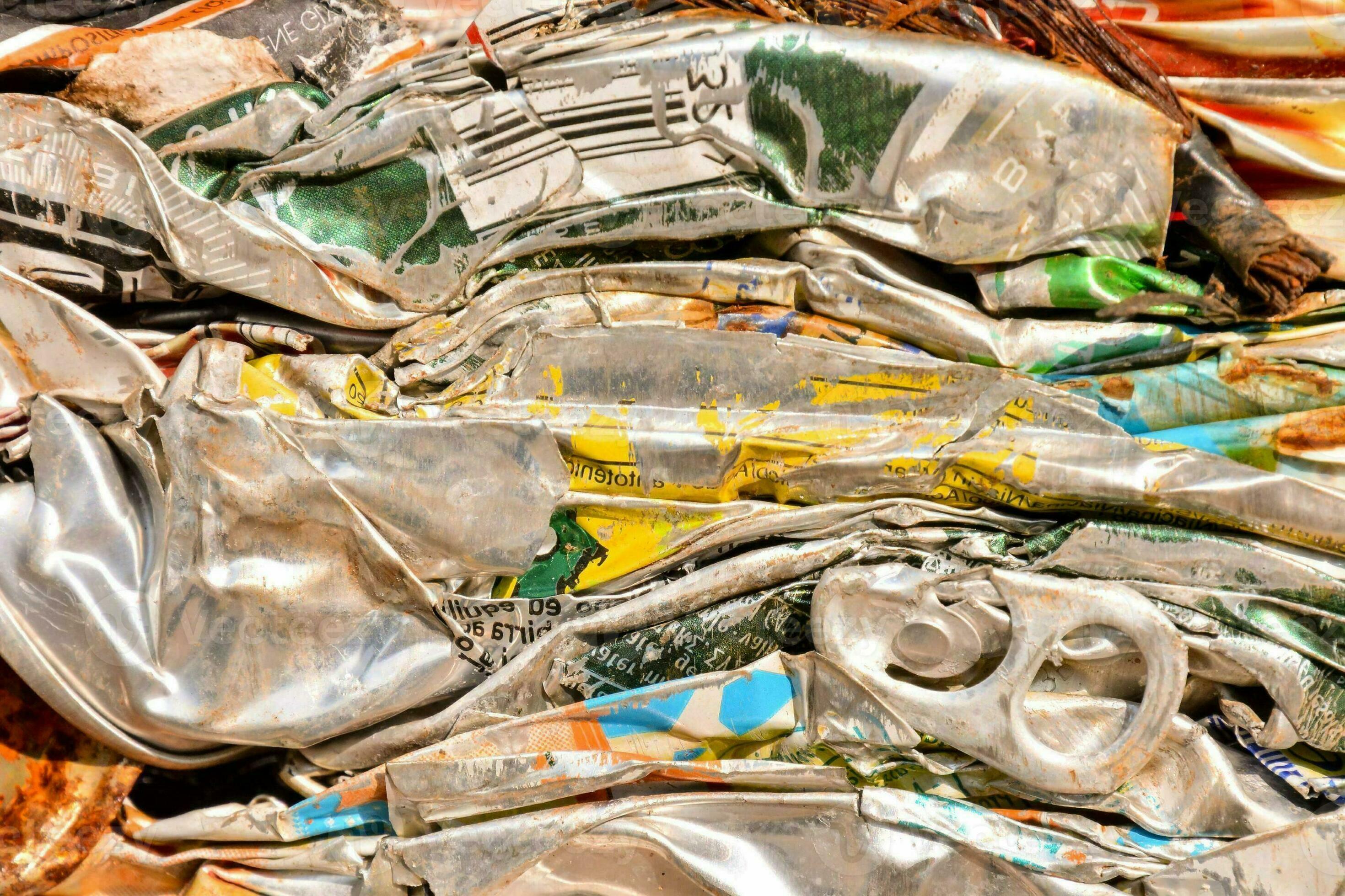 Crushed cans and trash 34196923 Stock Photo at Vecteezy