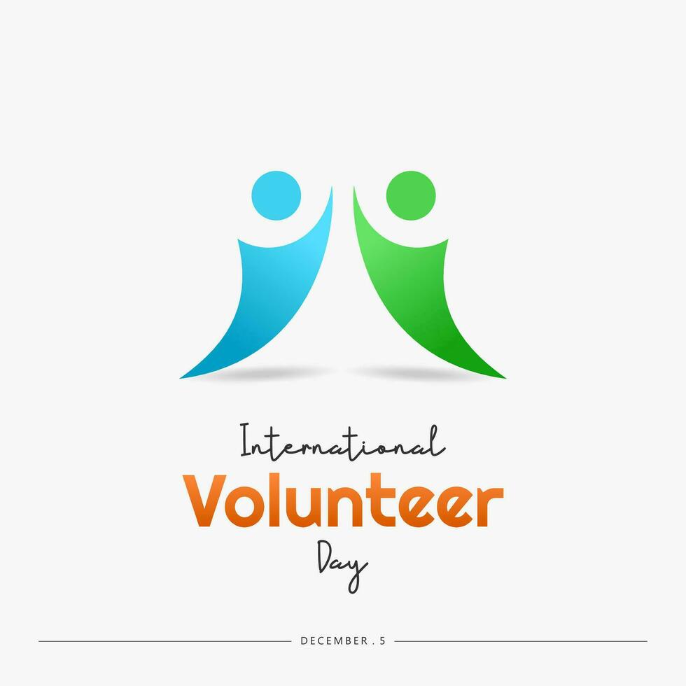 International Volunteer day is observed every year on December 5. greeting card social media post vector