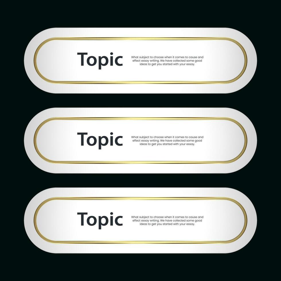 Set of three white premium frame with gold border decoration and glitter light effect element. on dark luxury background vector