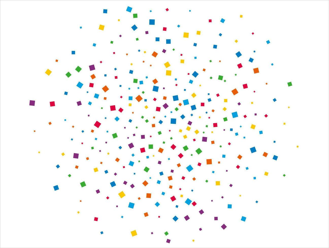 Magic Rainbow Squares Confetti. Vector illustration.