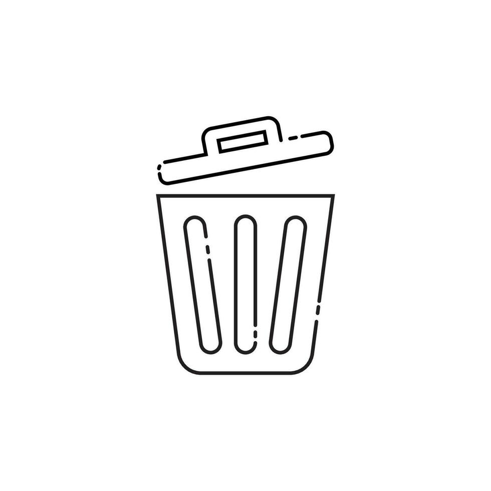 Wastebasket Icon design with only line art and suitable for your design needs vector