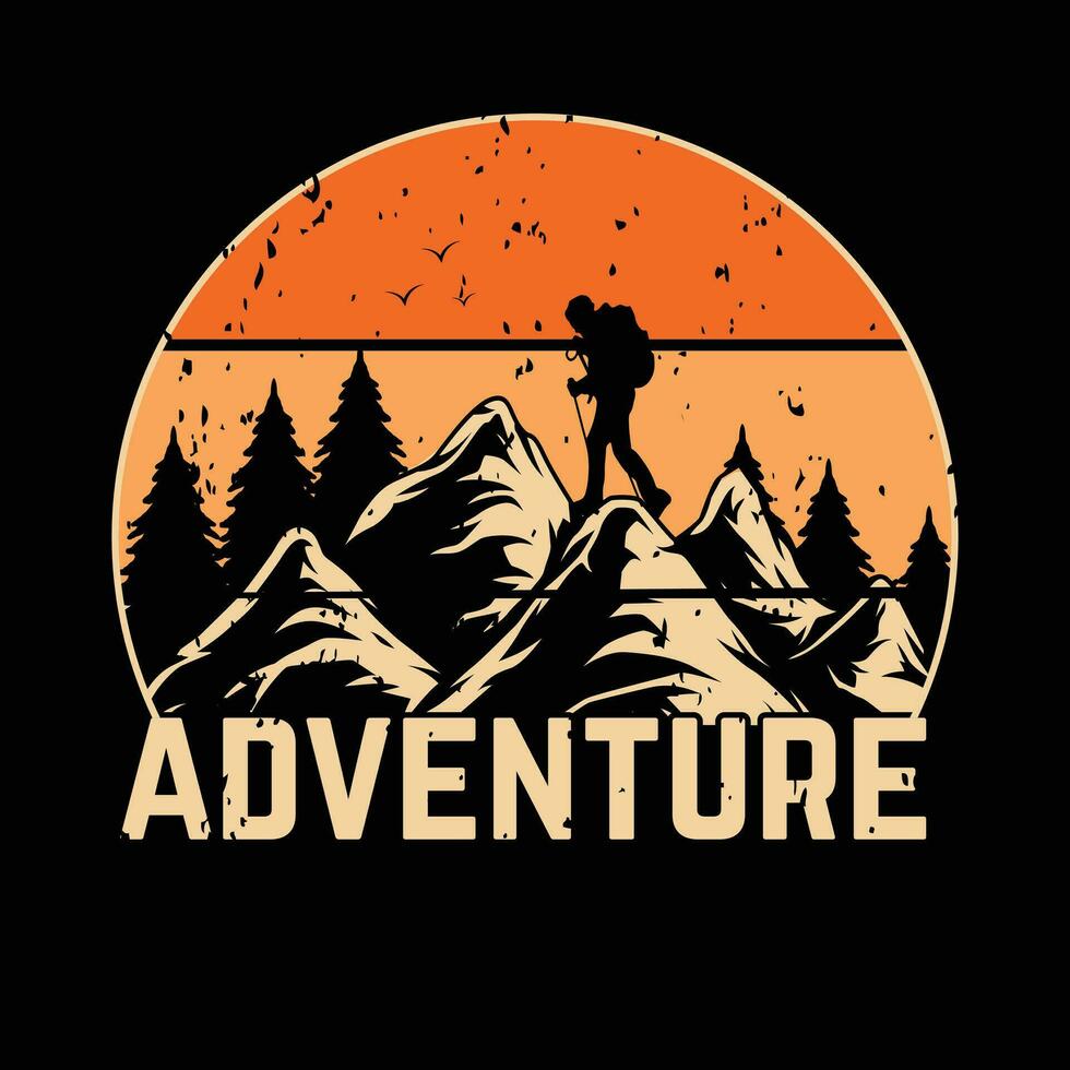 Adventure Hiking T-Shirt Designs for Explorers vector