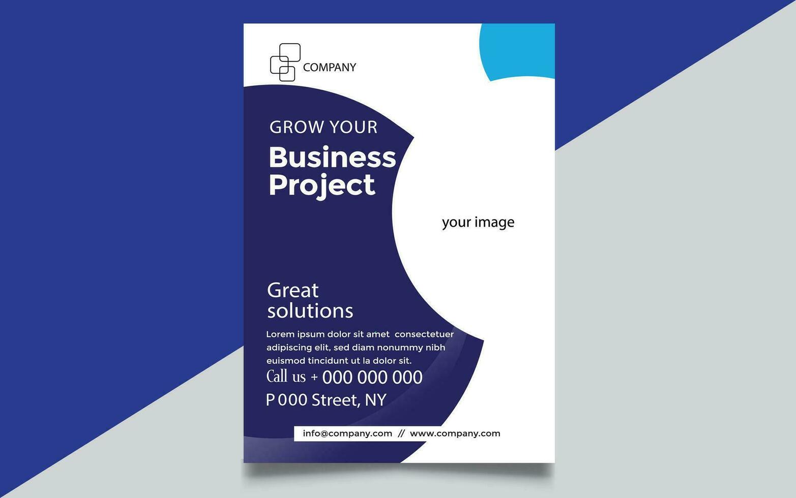 Print vector vertical business flyer template.