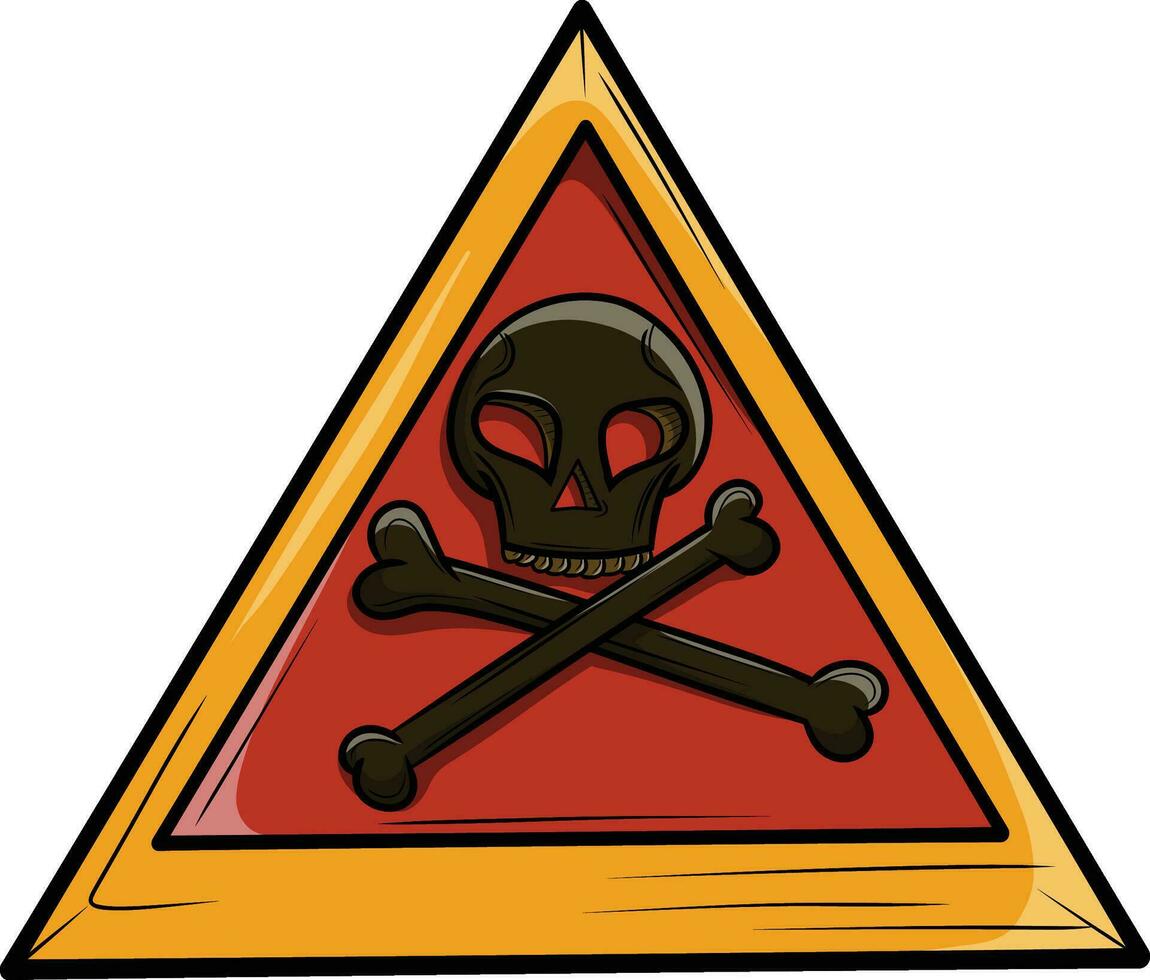 Danger Triangle Sign Colored Clipart Drawing vector