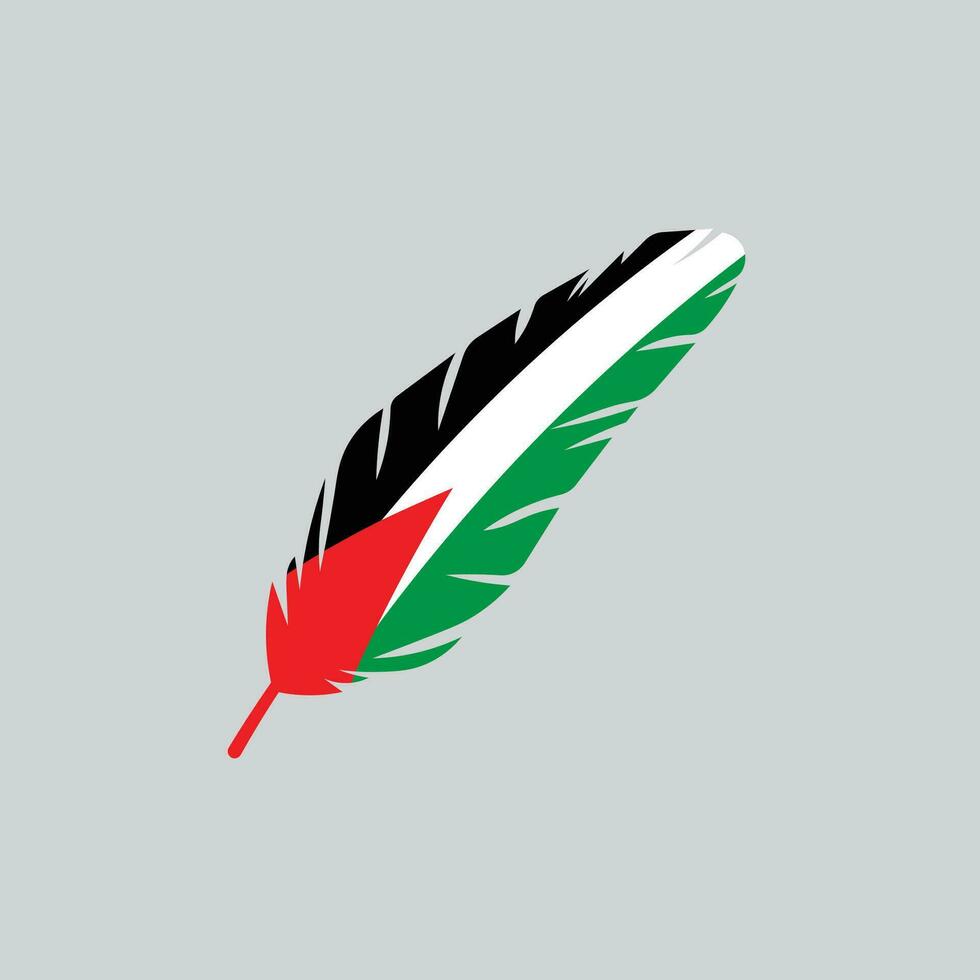 international day of solidarity with the palestinian people with flag and feather vector illustration